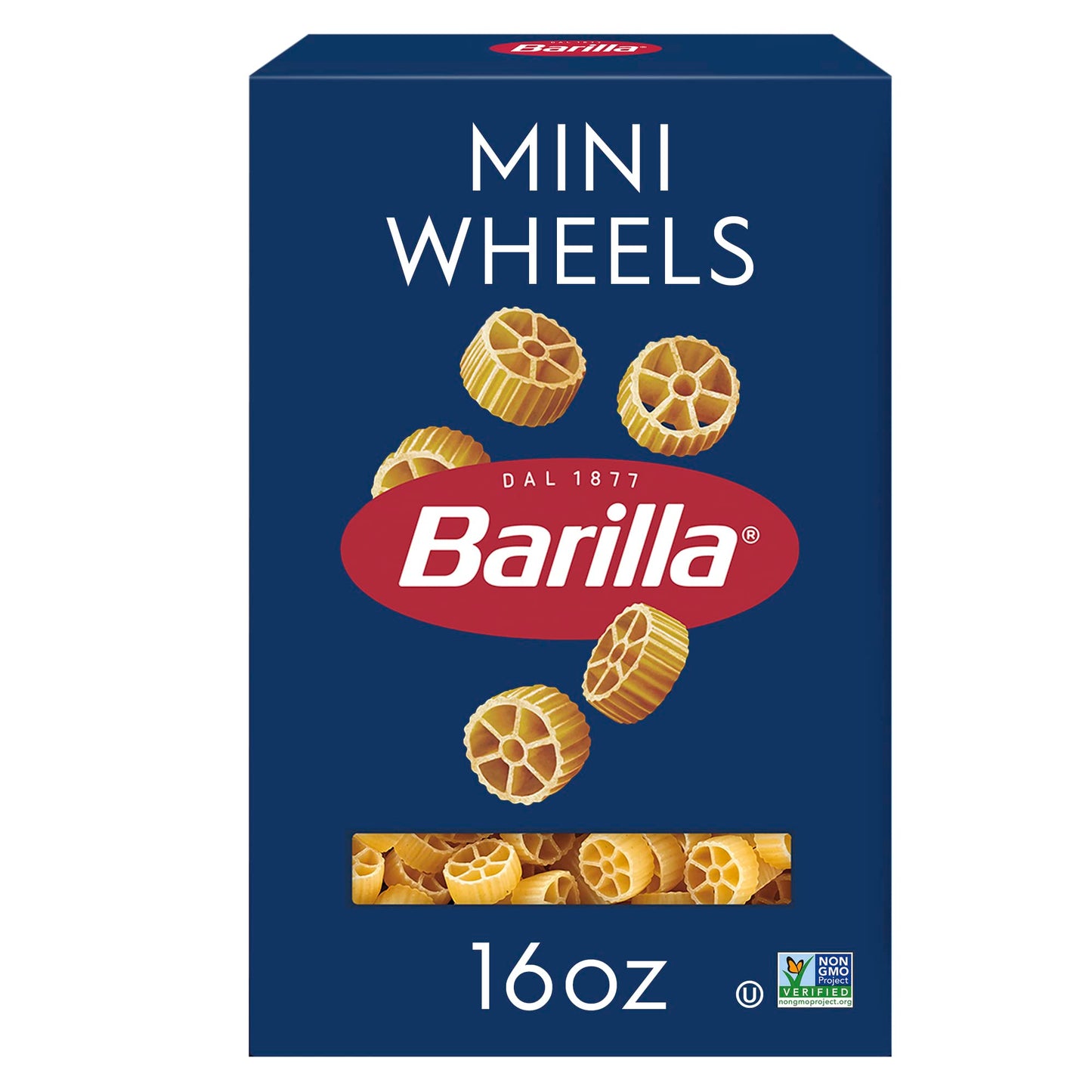 Barilla Racing Wheels Pasta, 16 oz. Box, Racing Edition Non-GMO Pasta, Made with Durum Wheat Semolina, Kosher Certified