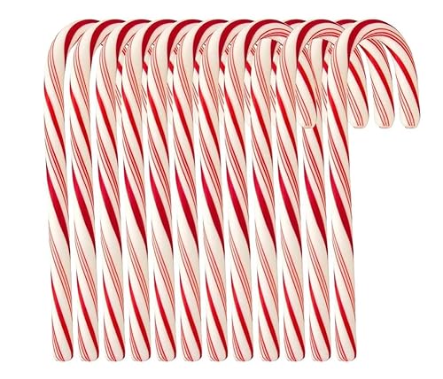 Candy Cane (120 count) Peppermint Flavored | Red & White Stripes Individually Wrapped |BULK | (10 Boxes (12ct) 120 Total)