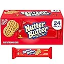 Nutter Butter Peanut Butter Sandwich Cookies, 24 Pack - Crunchy Classic Snack Packs, Individually Wrapped Cookies for Lunchboxes, Sharing & On-the-Go