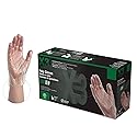 AMMEX Embossed Polyethylene Disposable Gloves - Clear, 1 Mil, Food Service, Large, Box of 500