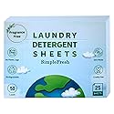 Eco-Friendly Laundry Detergent Sheets - 50 Loads | Plant-Based Travel Laundry Detergent Fragrance Free | Hypoallergenic, Biodegradable Dissolvable