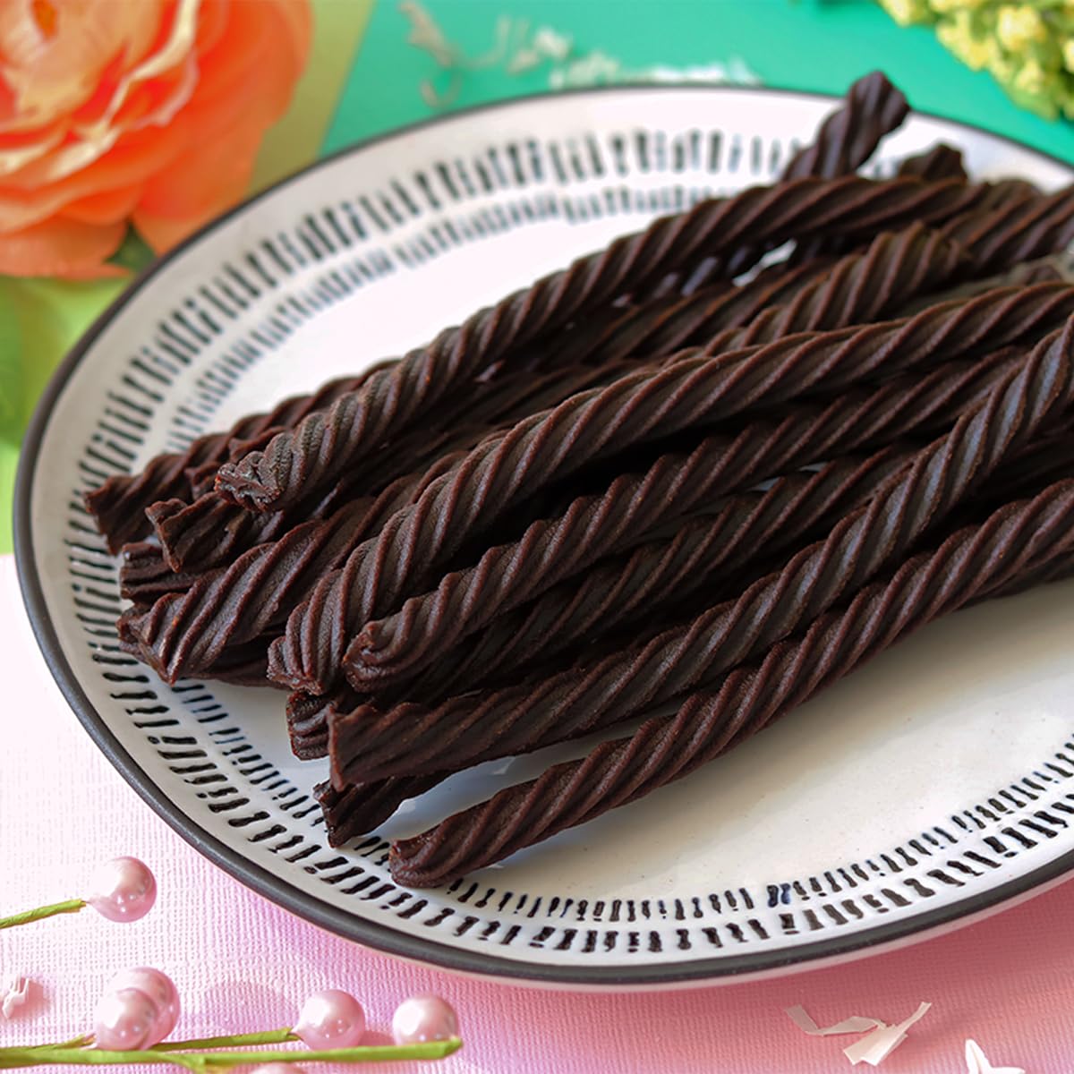 Red Vines Twists, Black Licorice Flavor, 3.5LB Bulk Tub, Old Fashioned Soft & Chewy Candy