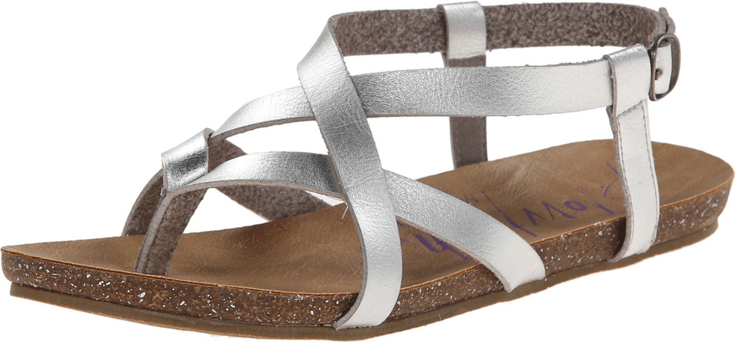Blowfish Women's Granola Fisherman Sandal,Silver Dyecut Pu,7.5