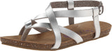 Blowfish Women's Granola Fisherman Sandal,Silver Dyecut Pu,7.5