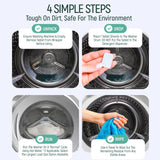 Natural Heavy Duty Washing Machine Cleaner Tablets - Plant Based & Eco Friendly Alternative Refill Laundry Tub Cleaning Tabs For Top Load or Front