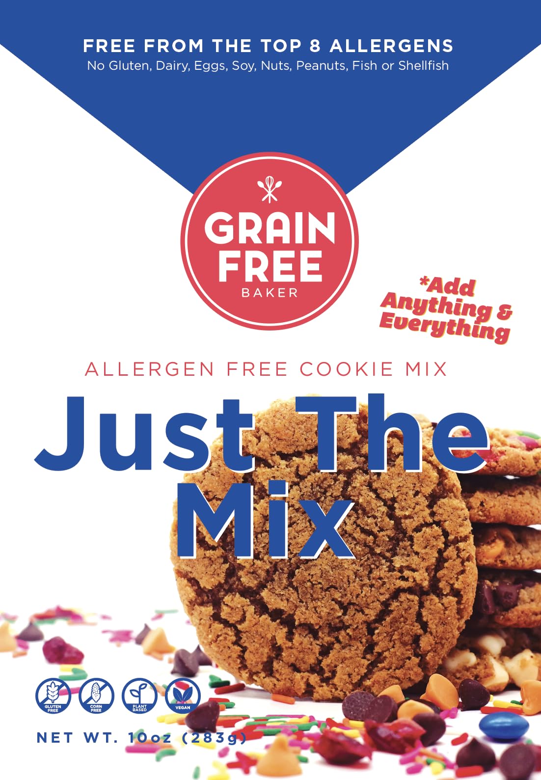 The Grain Free Baker - Allergen-Free Cookie Mix, Gluten-Free, Dairy-Free, Soy-Free, Nut-Free, Easy to Use, Add Anything You Like (oz, naturaly sweet)