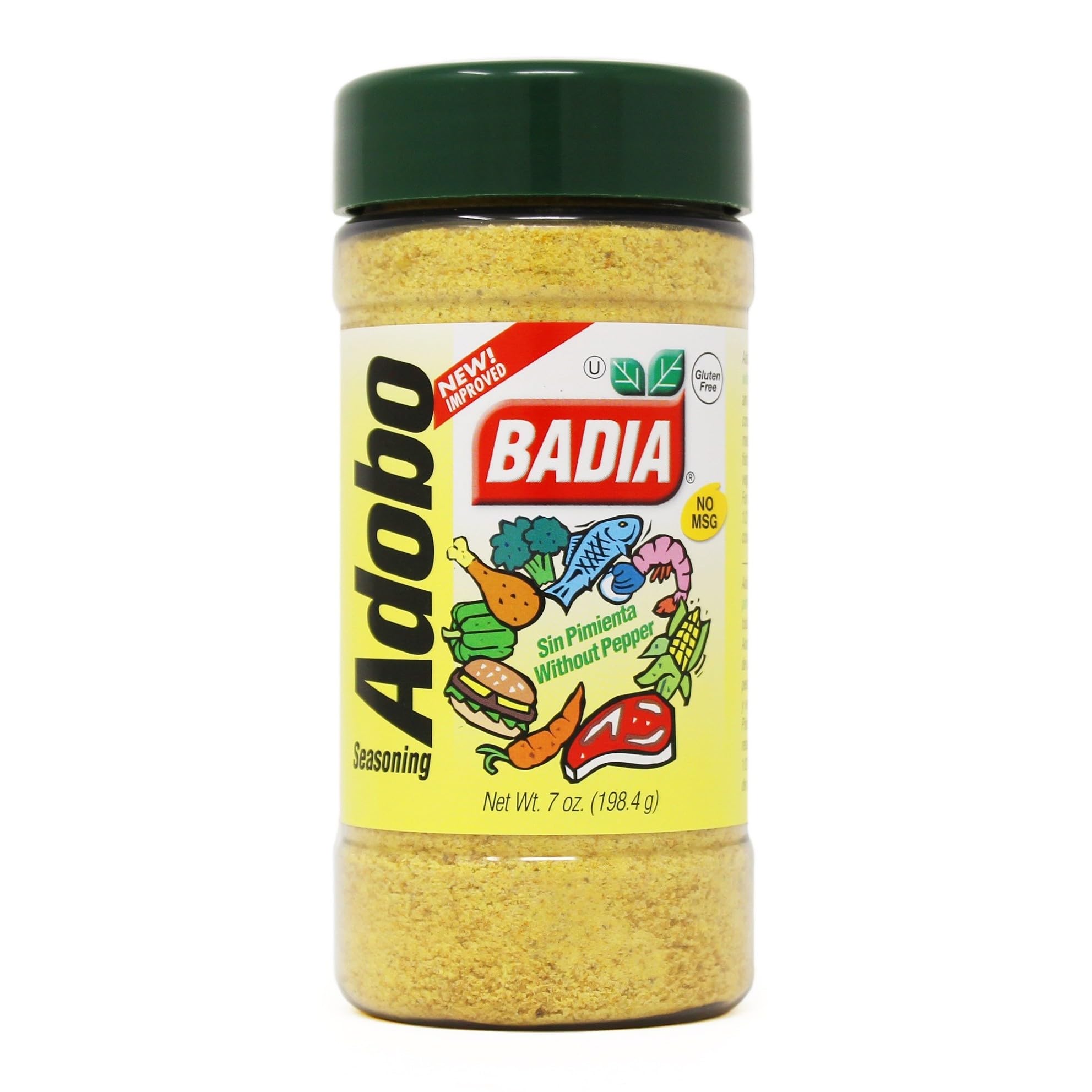 Badia Adobo without Pepper, 7 oz - Traditional Latin Seasoning Blend