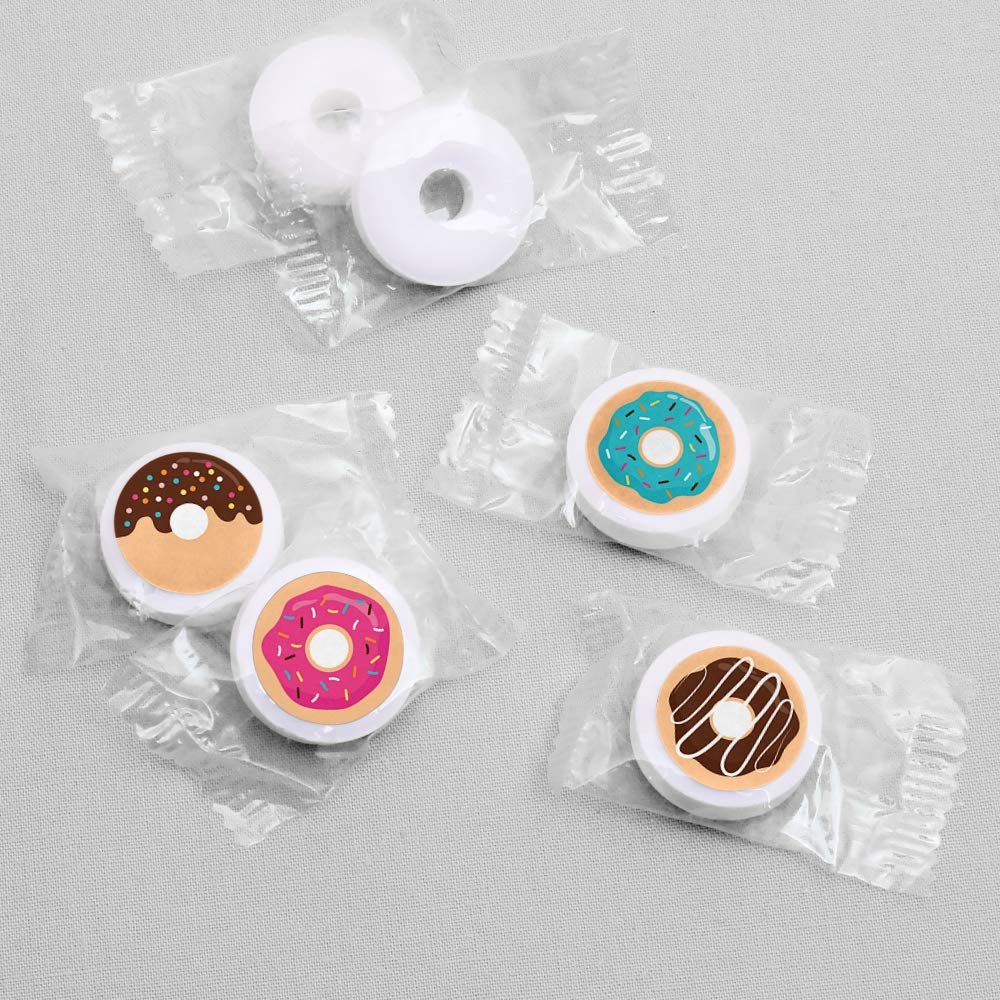 Donut Worry, Let's Party Party Favors - Round Candy Stickers - 108pc