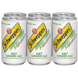 Schweppes Ginger Ale Zero Sugar Soda, 7.5oz cans, 6pk