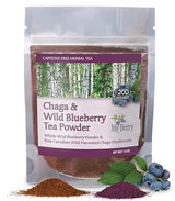Maine Chaga & Wild Blueberry Tea Powder- Herbal Superfood Blend | 100% Wild-Harvested USA & Canadian Grown Chaga | 1.5oz | Caffeine-Free