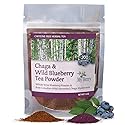 Maine Chaga & Wild Blueberry Tea Powder- Herbal Superfood Blend | 100% Wild-Harvested USA & Canadian Grown Chaga | 1.5oz | Caffeine-Free