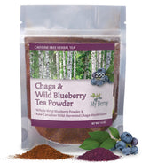 Maine Chaga & Wild Blueberry Tea Powder- Herbal Superfood Blend | 100% Wild-Harvested USA & Canadian Grown Chaga | 1.5oz | Caffeine-Free
