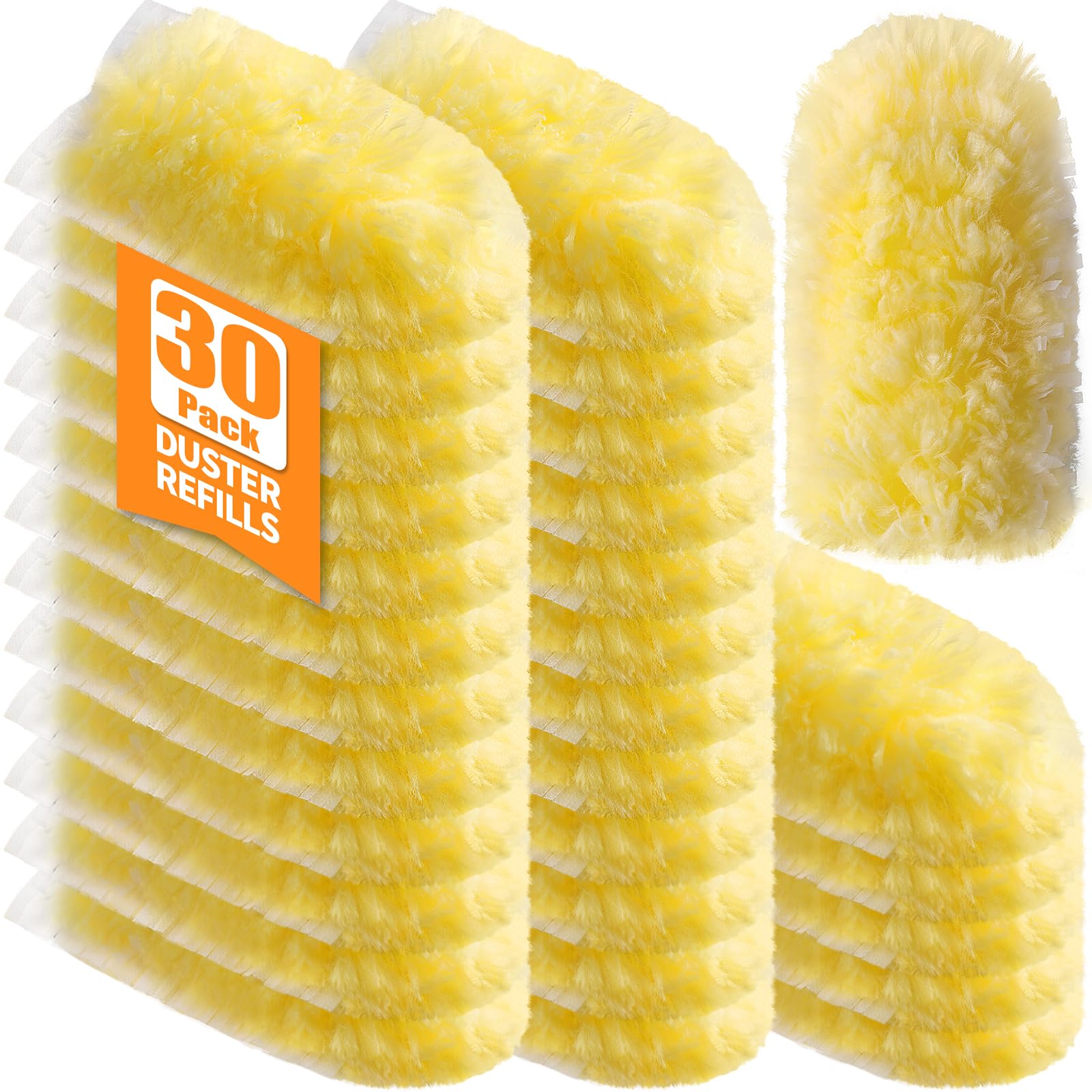 Swilsweep 30 Count 360° Heavy Duty Duster Refills, Compatible with Swiffer Duster, Larger Size Disposable Electrostatic Microfiber Dusters, 4X Thick