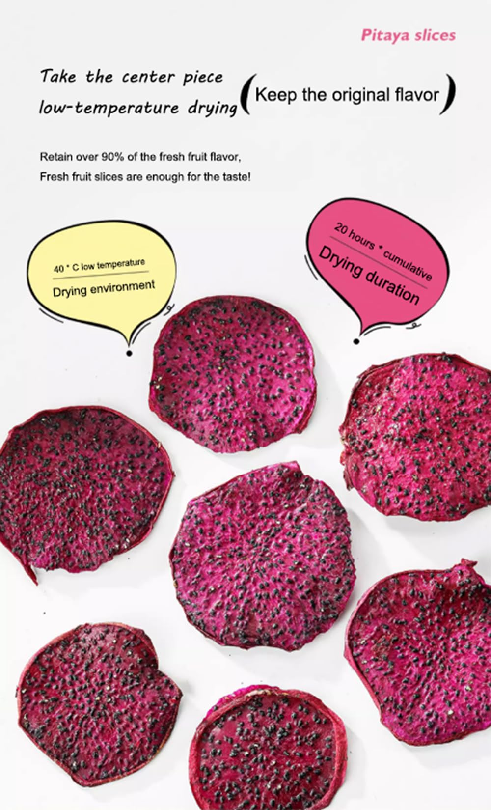 HanNainai,Dried Dragon Fruit Slices, Soft and Chewy, Dried Dehydrated Purple Dragon Fruit Slices 5oz/150g Resealable Bag, Vegan, Gluten-Free