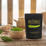 BENBU Matcha Powder - Ceremonial Grade, First Harvest, Stone-Milled in Japan, Authentic Japanese Green Tea, No Additives, 3.5 oz (100g) Pouch