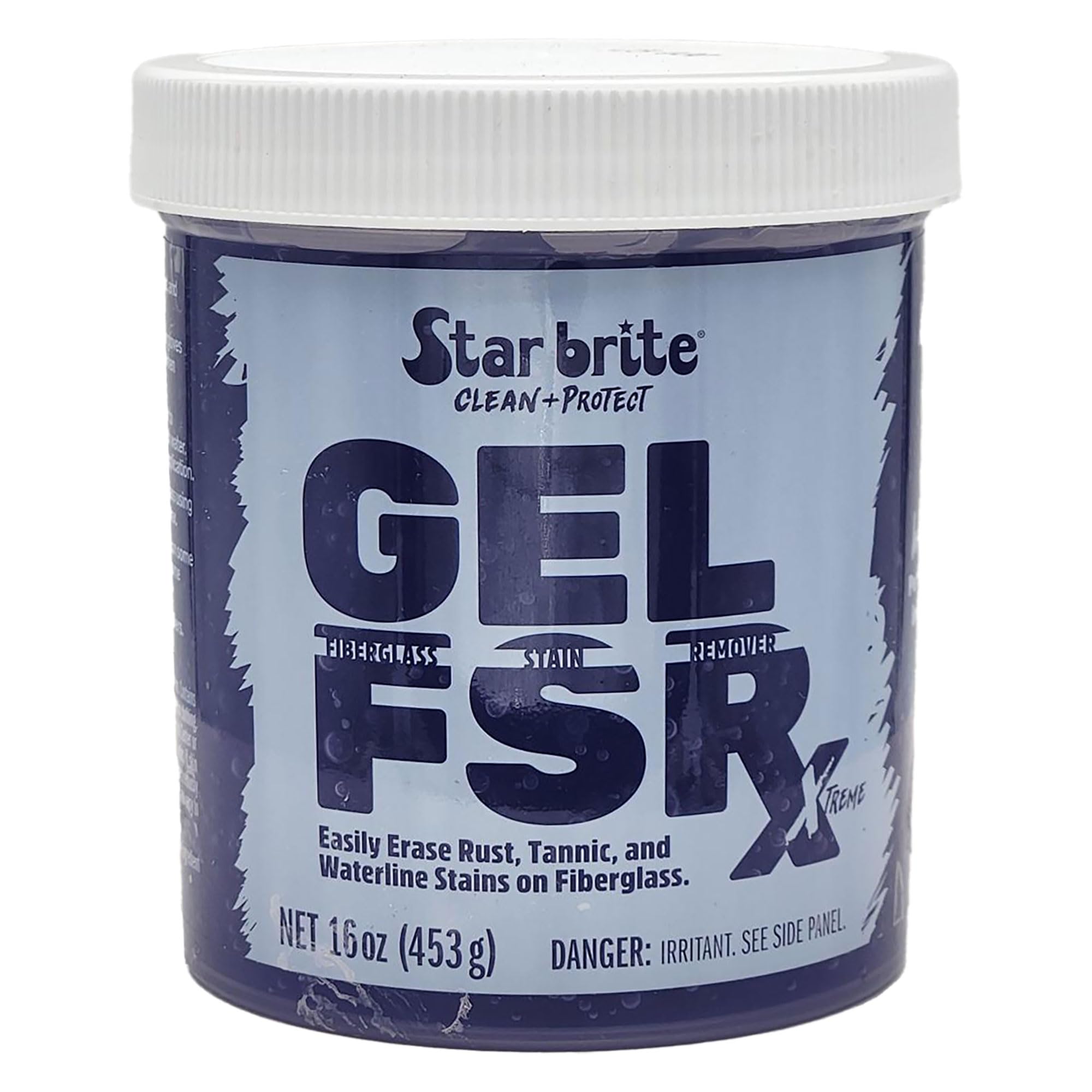 STAR BRITE Gel FSR Xtreme Fiberglass Stain Remover - Removes Rust, Tannic, & Waterline Stains, No Sanding Required