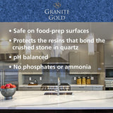 Granite Gold Quartz Cleaner Spray for Caesarstone, Cambria, Silestone and All Other Quartz Countertop Surfaces, 64 Fluid Ounces and 2 x 24 Fluid