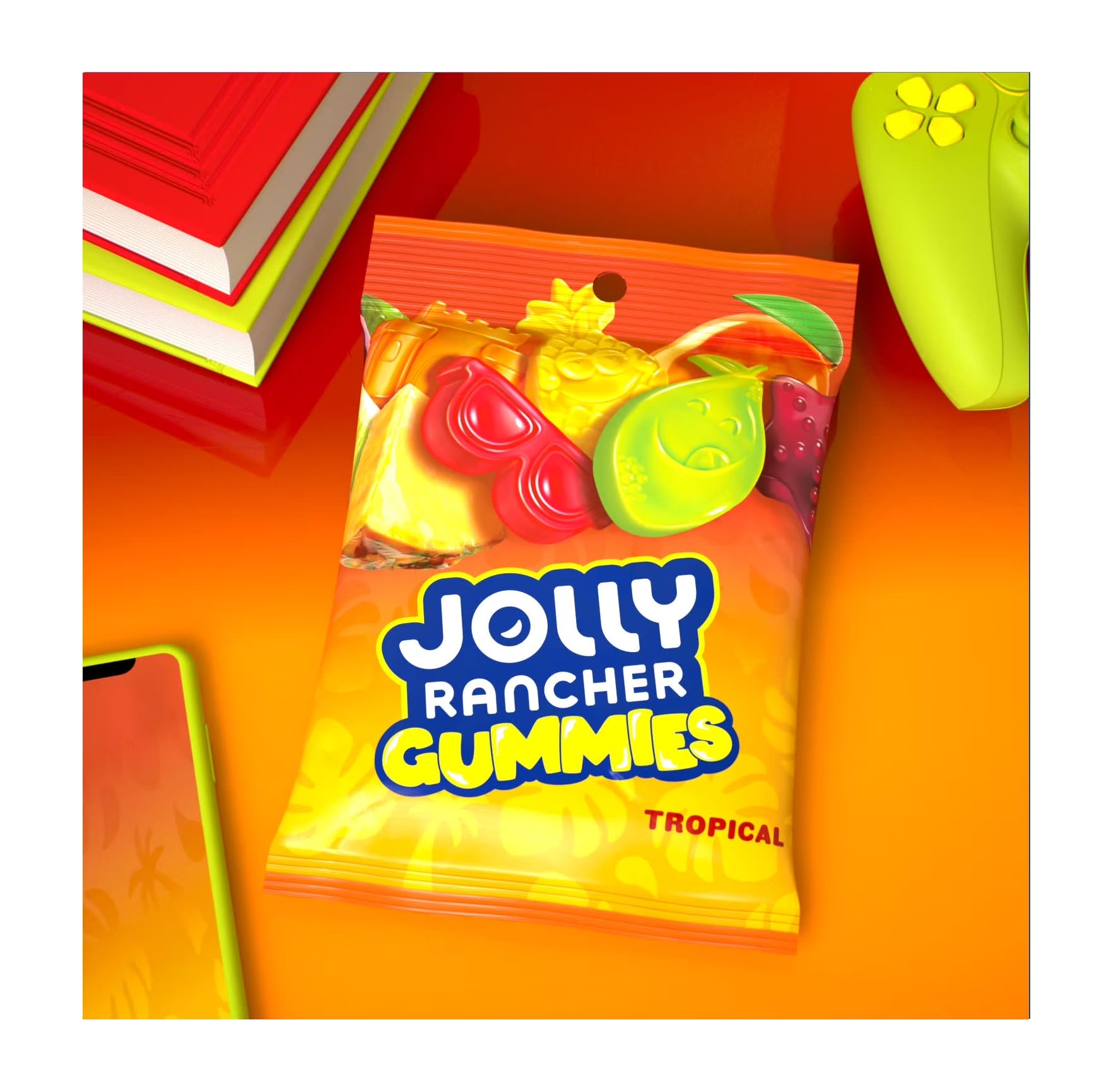 Jolly Rancher Tropical Gummies - Pack of 2 - Taste The Tropics with These Delicious Gummies - Great Flavors of Golden Pineapple, Lime, Mango, Fruit