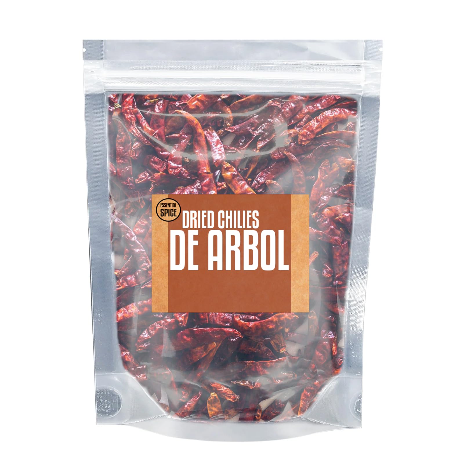 Essential Spice Dried De Arbol Chilies - Fiery Heat with Bright, Grassy Flavor - Whole Dried Chili Pods for Salsas, Oils, Soups & Mexican Dishes