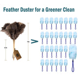 Ostrich Feather Duster for Cleaning-Furniture Dusters with Handle Ddzmz Hand Duster with Fluffy Natural Genuine Feather Reusable Household Duster