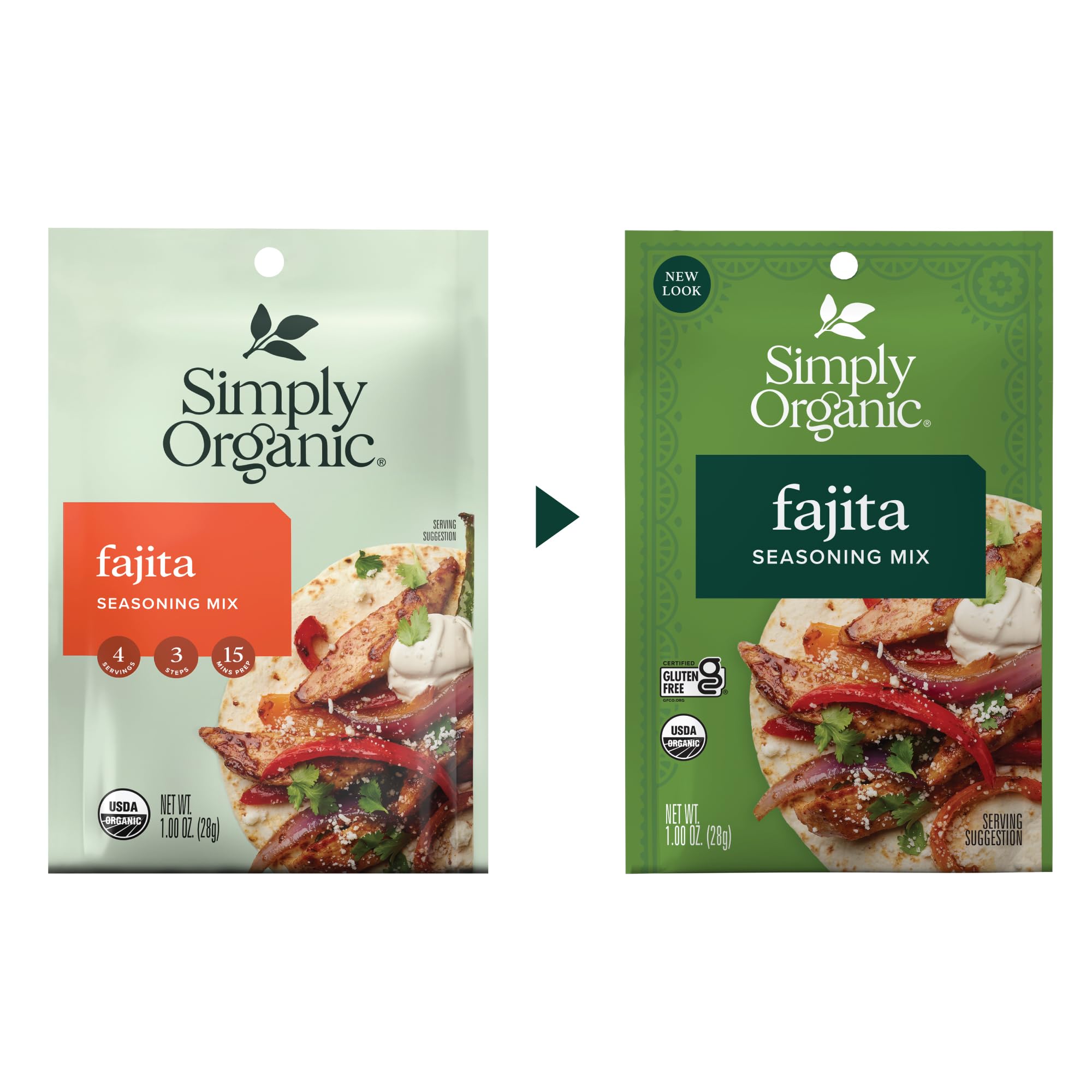 Simply Organic Fajita Seasoning Mix, Gluten Free, Certified Organic, Kosher - Chicken Fajita Seasoning - Pure Flavor for Tacos, Stir-Fries, Mexican