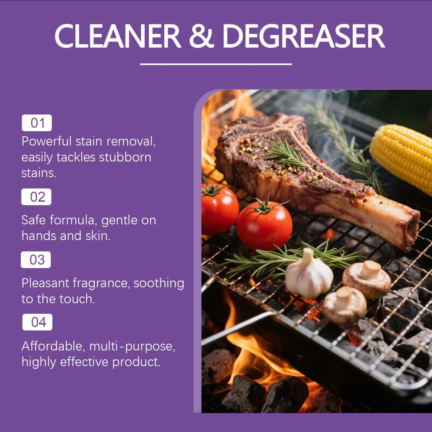 0BtunkIMQH Fast Acting Heavy Duty Grill Degreaser Spray, 2026 Upgrade BBQ Grill Cleaner, Multi-Functional Stubborn Grease Smoky Stains Remover