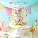 Birthday Gift Basket | Popcorn, Sweets, Candy, Cake Flavors | Tin Spins, Plays Music Happy Birthday | Bonnie and Pop