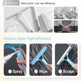 Shower Squeegee for Glass Doors All-Purpose Window Squeegee for Tile Shower Walls Mirror Bathroom Car Window Cleaning (Blue)