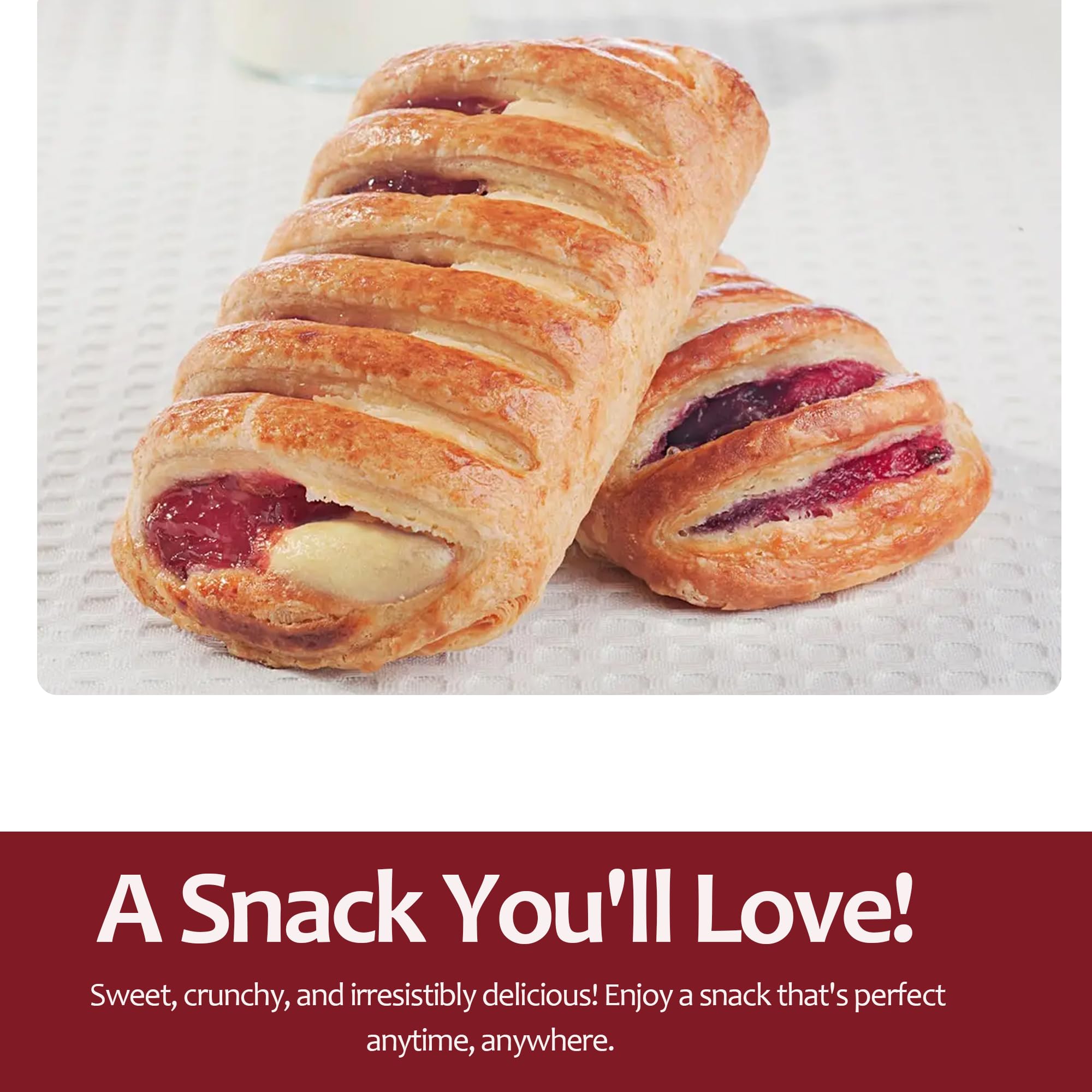 Cherry Cheese Croissant - Bakery fresh - Breakfast Pastries - Individually Wrapped Croissants - Real Pastry - Perfectly Cooked - Taste Simply Fresher