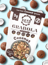 Keto Factory Coconut Granola - 3g Net Carbs, Gluten Free, Diabetic Friendly Keto Snacks for Adults - No Added Sugar, Crunchy, and Nutrient Dense Vegan
