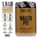 Organic Powdered Peanut Butter from US Farms - Bulk, Only 1 Ingredient - Roasted Peanuts, Vegan, No Additives, Preservative Free, No Salt, No Sugar