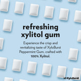 XyloBurst Gum | Xylitol Chewing Gum | Sugar Free, Gluten Free, Keto Friendly | Aspartame Free Gum For Oral Health | Peppermint | 12 Pieces, Pack of 12
