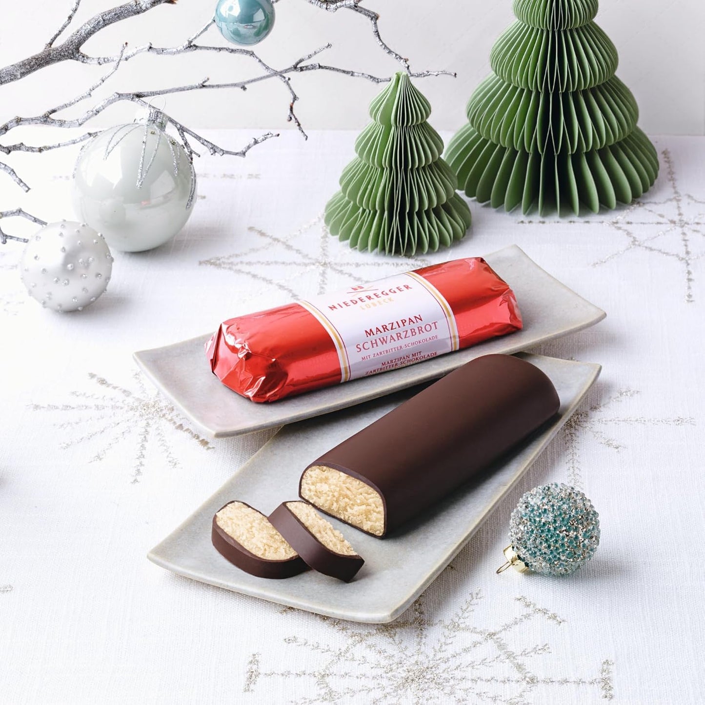 Niederegger Classic Marzipan Loaf Coated with Crisp & Dark Chocolate - 2.6 oz | Ultimate Marzipan Masterpiece, Premium Quality Ingredients