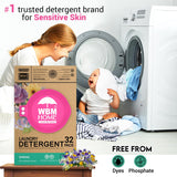 WBM Home Laundry Detergent Pods, Spring Fragrance Scent, 32 Count - HE Concentrated Laundry Pods with 10x Ultra Power Cleaning and 4D Laundry Stain