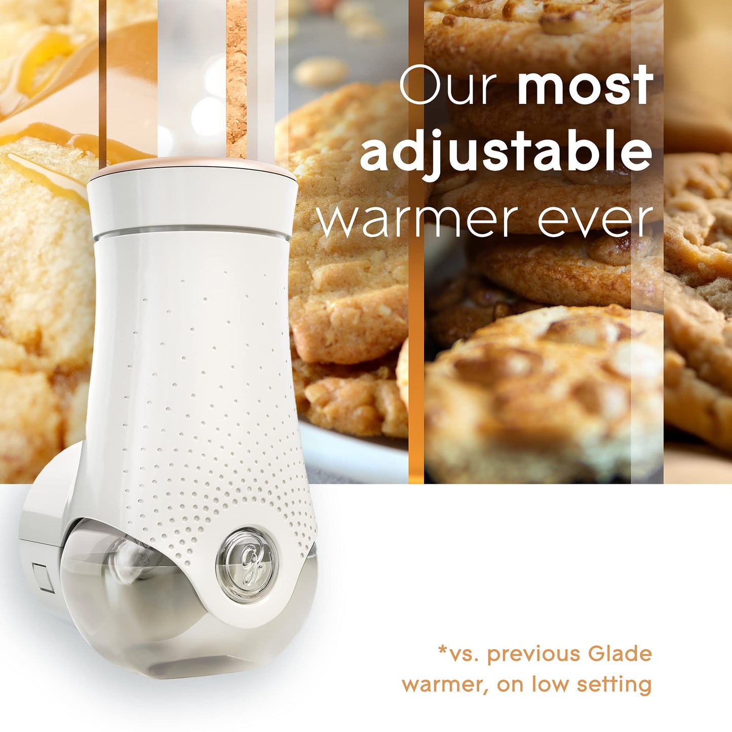 Glade PlugIns Refills Air Freshener Starter Kit, Scented and Essential Oils for Home and Bathroom, Cookie Caramel Rush, 0.67 Fl Oz, 1 Warmer + 1