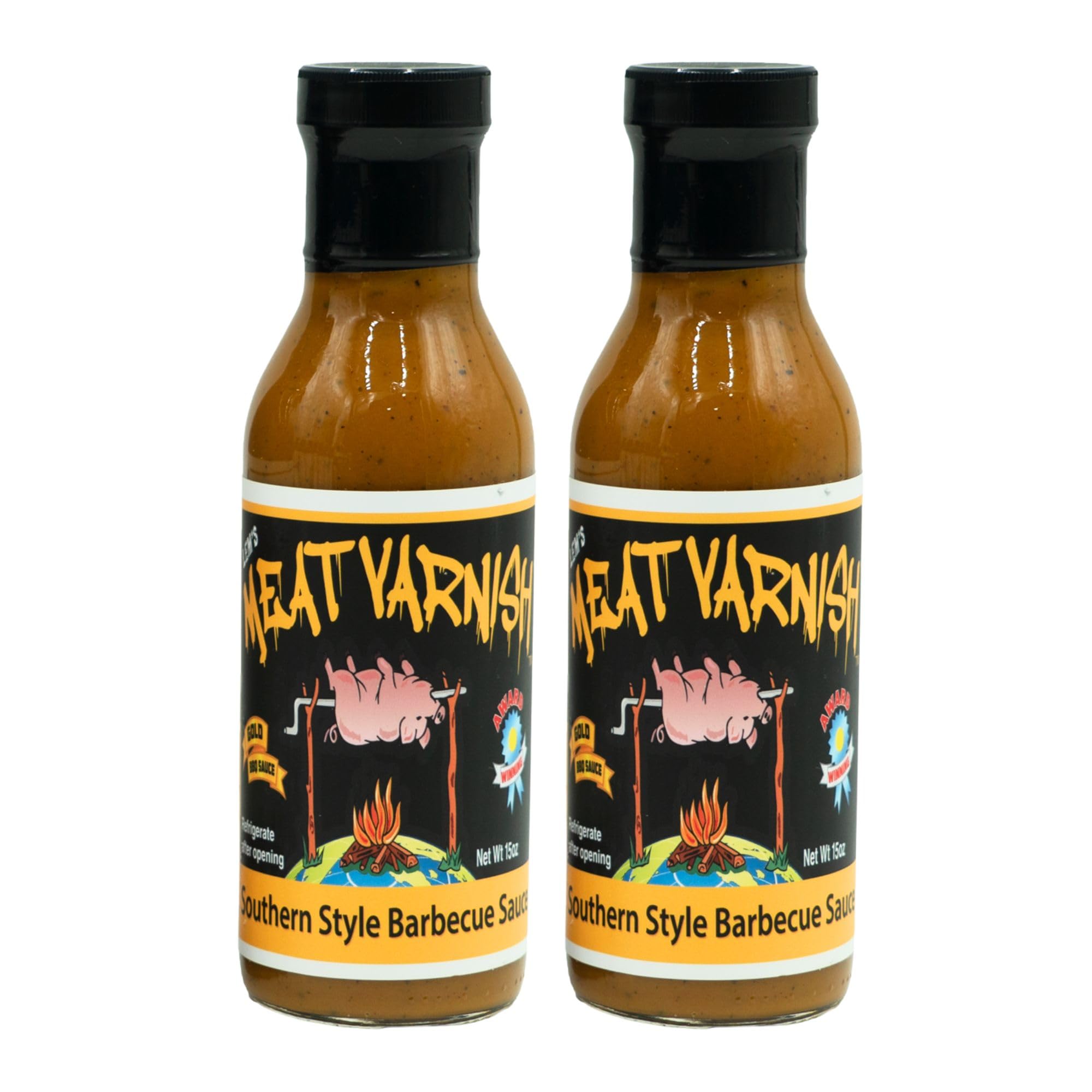 Lem’s Meat Varnish BBQ Sauce - 12 oz Gold Mustard Barbecue Sauce 2-pack