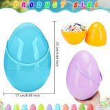 Barblog 10 Inch Giant Macaron Plastic Easter Eggs 6 pcs/ 12 pcs Large Plastic Easter Eggs With Handle Jumbo Empty Fillable Eggs for Easter Egg Hunt