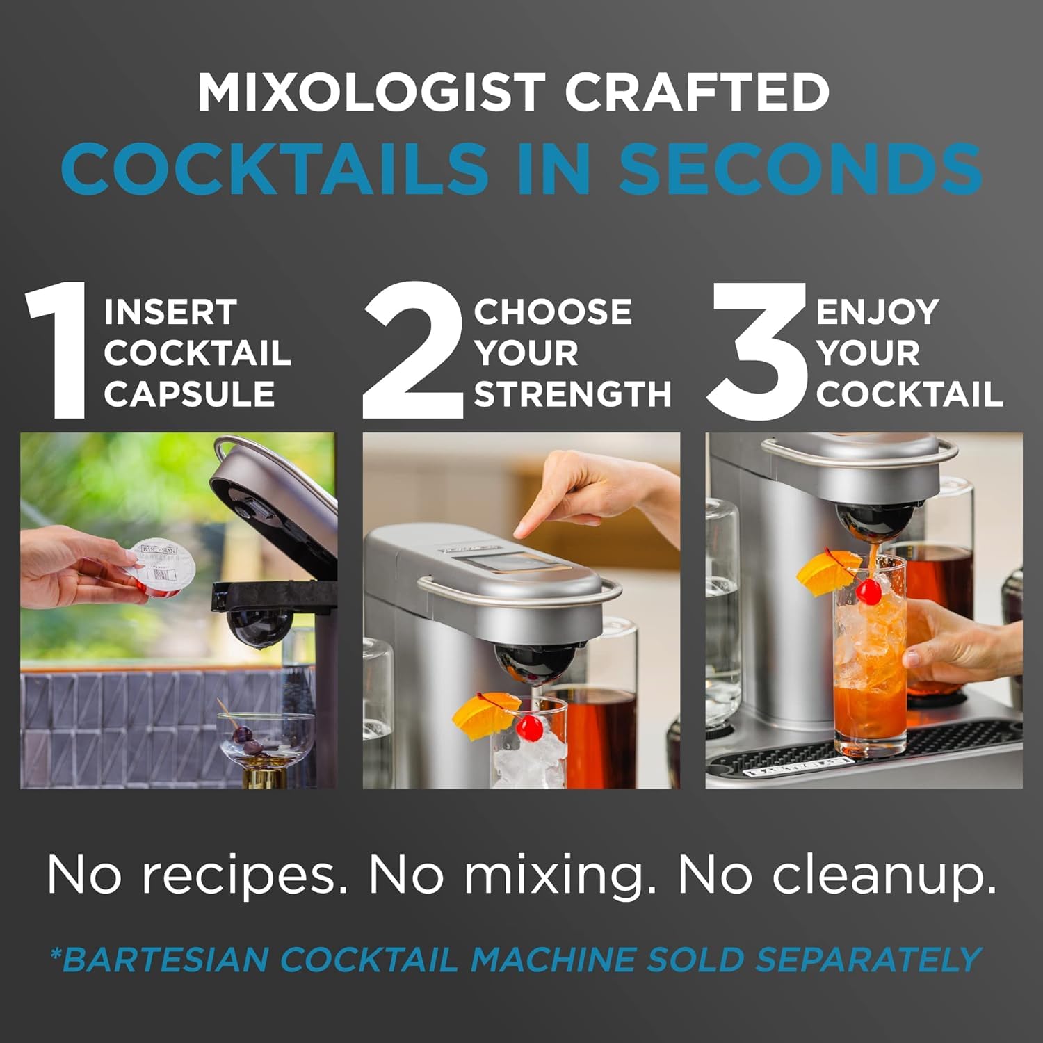 Bartesian 24-Pack Lemon Drop Variety Pack Capsules for Cocktail Machine - Home Bar Mixology Cocktails Mix Pod Capsule Set To Use With the Bartesian