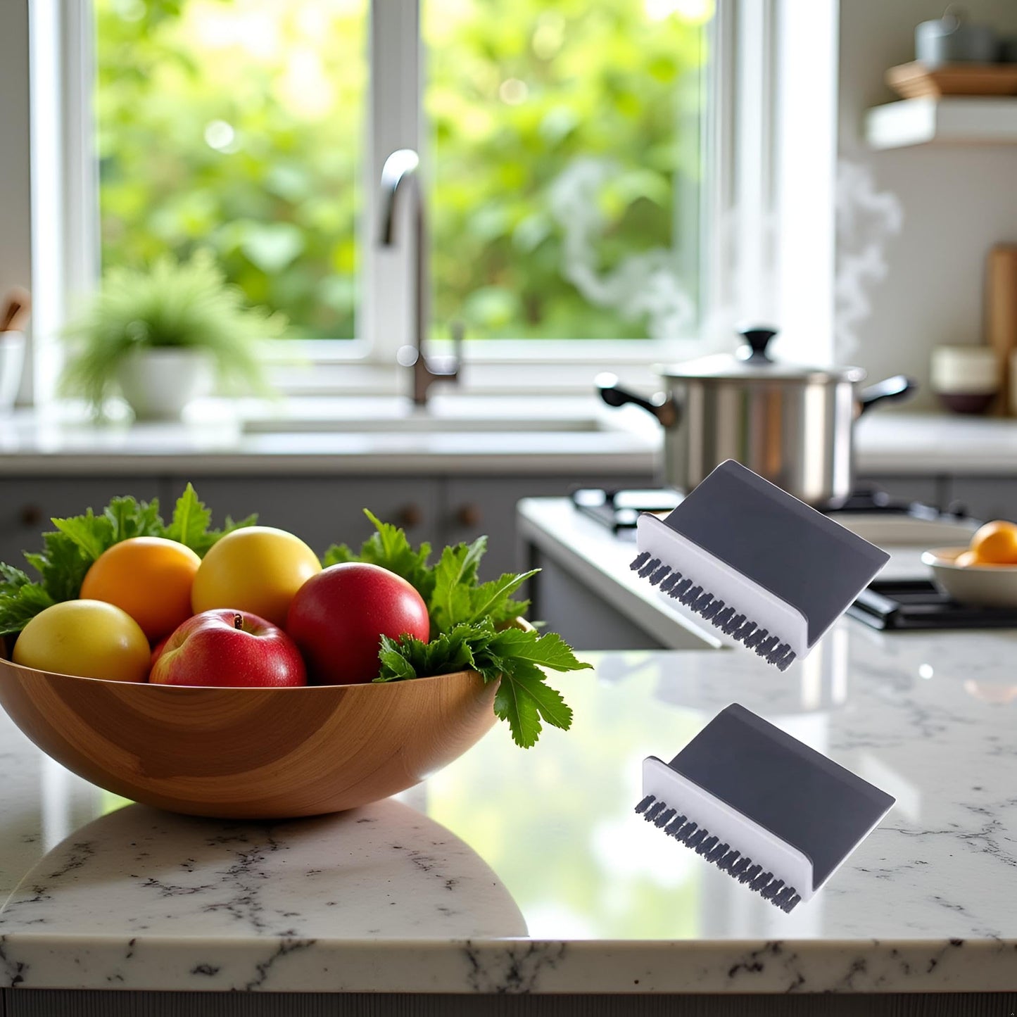 2 Pcs Black Kitchen Sink Squeegee Cleaner Countertop Brush Wiper Vegetable Cleaning Brush Wiper Home Kitchen Tool Fruit and Vegetable Cleaning Brushes