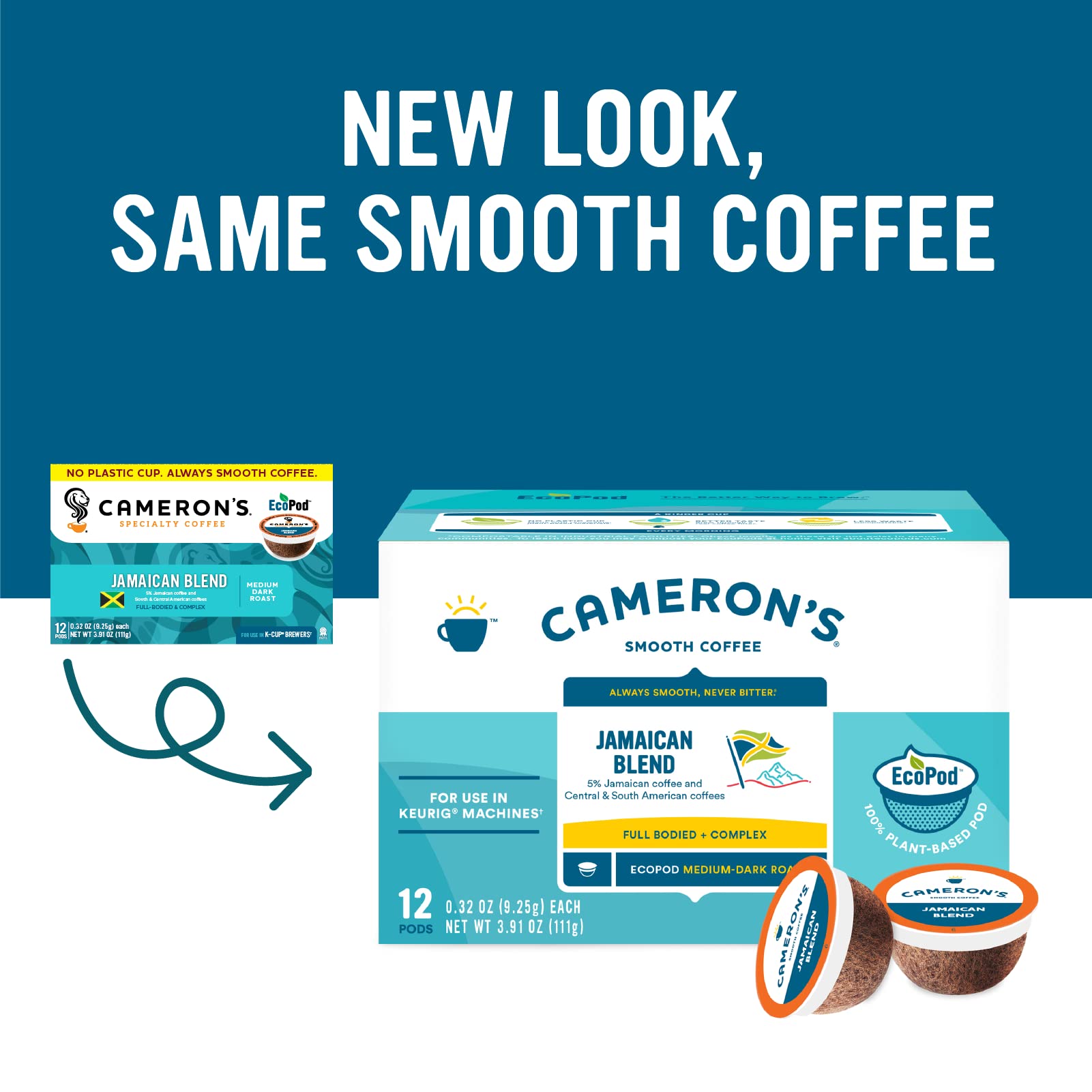 Cameron's Coffee Single Serve Pods, Jamaican Blend, 12 Count (Pack of 1)