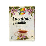 Té de Eucalipto & Tomillo (Eucalyptus & Thyme Tea) - 25 Tea Bags - 100% Natural, Vegan - Premium Therbal Brand