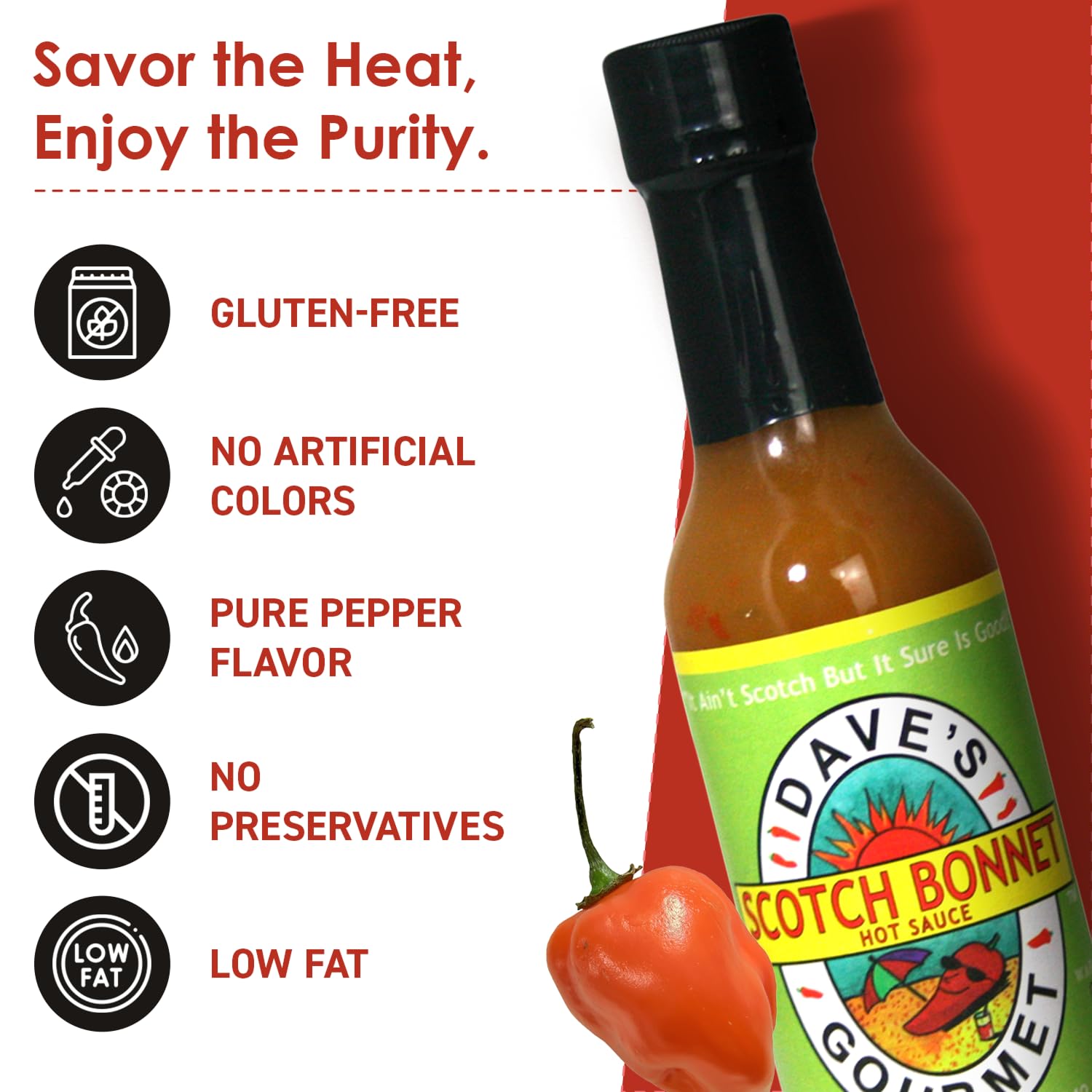 Dave's Gourmet The Slow Burn Bundle - Scotch Bonnet, Hurtin Habanero, & Crazy Caribbean, 5 oz Hot Sauce Bottles (Variety Pack of 3) - Gluten-Free, No