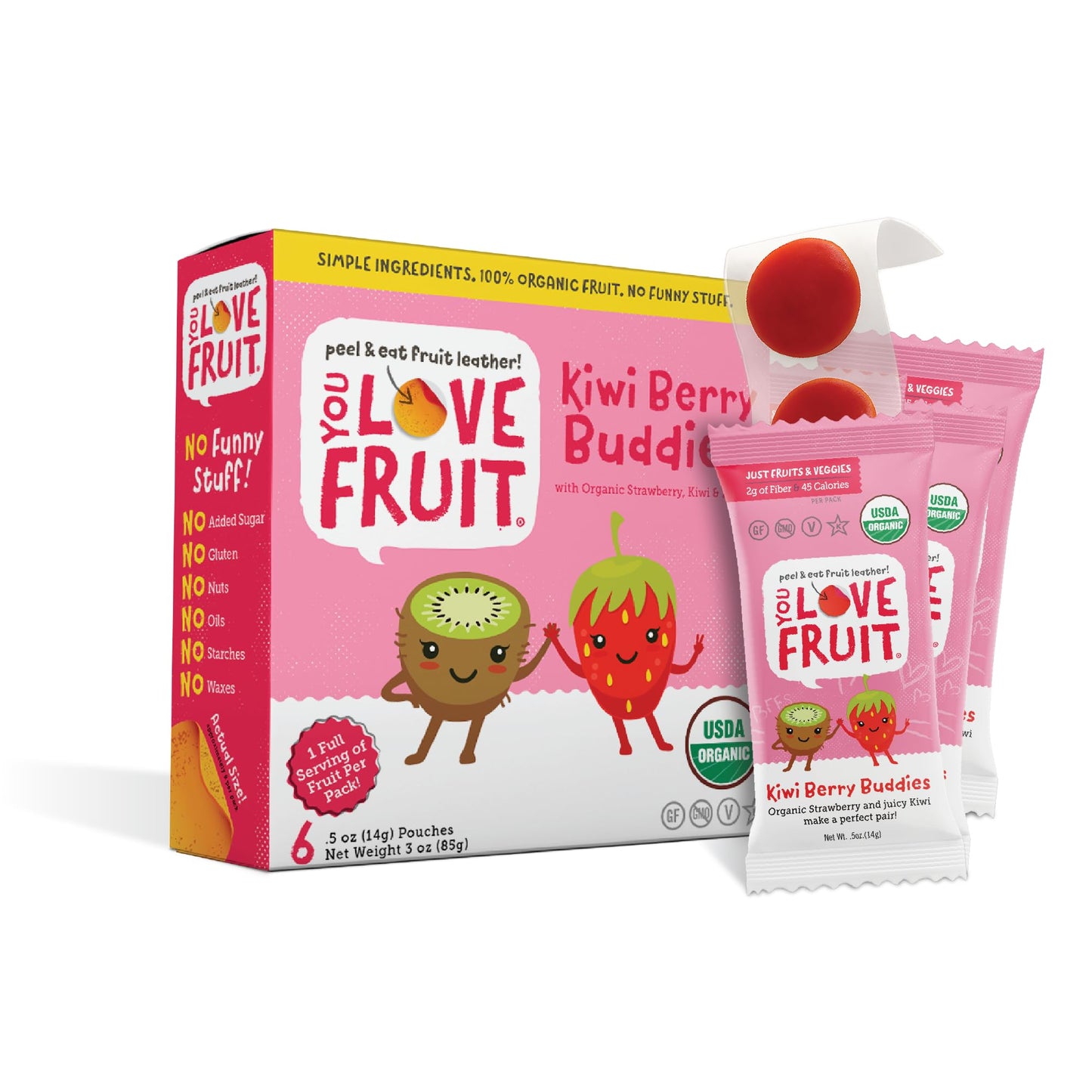 YOU LOVE FRUIT - All Natural Fruit Snacks, Healthy Snack Pack, Real Fruit! Gluten Free, Non GMO, Vegan, Fiber packed, Low Fat, Kosher, 0.5 oz Pouches