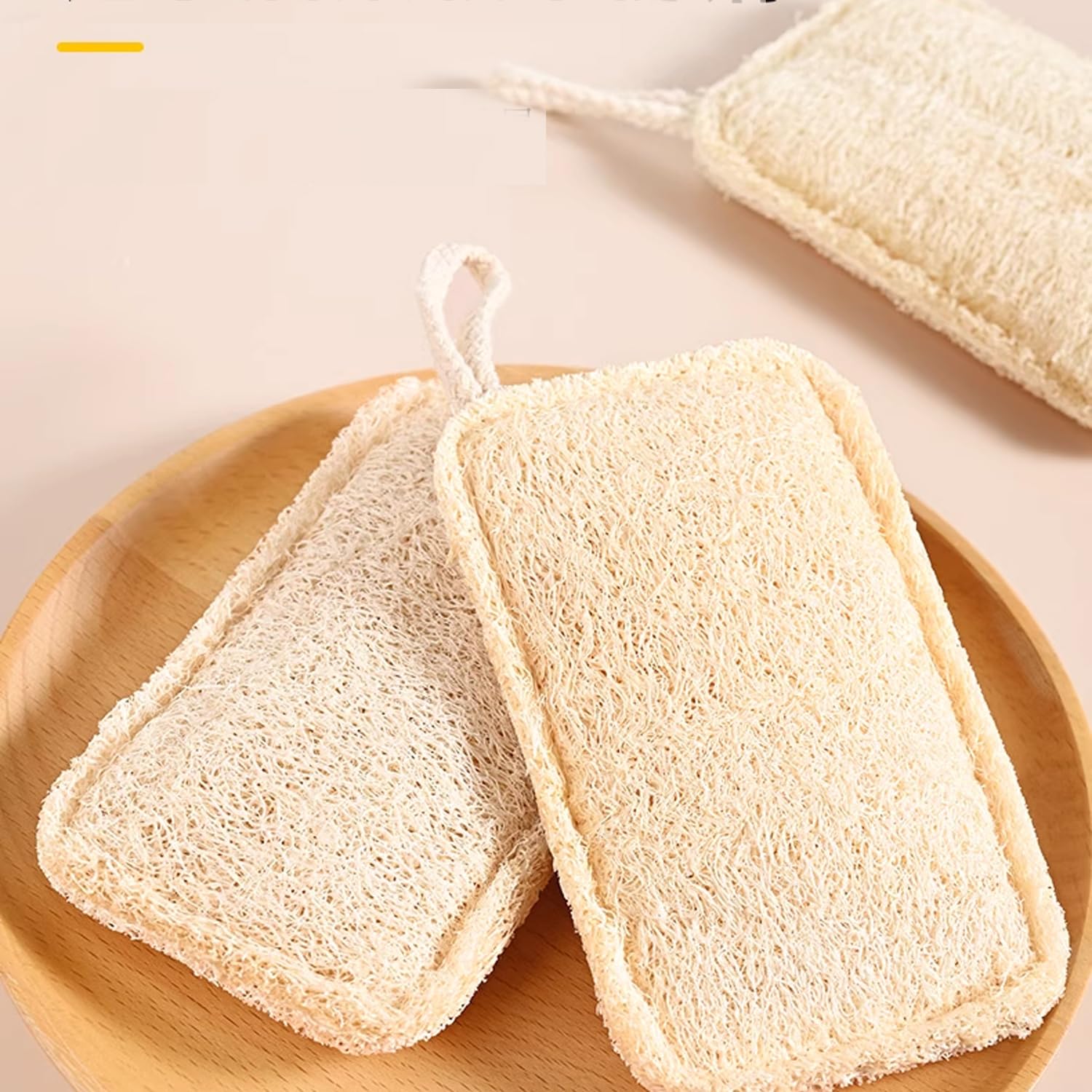 UtySty 3 Pack Natural Non Scratch Scrub Sponge Eco Friendly and Compostable Plant Fiber Loofah Dish Sponge Natural Kitchen Sponges Scrubbers