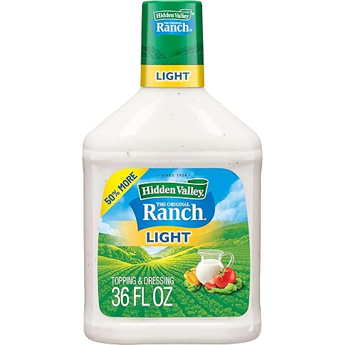 Hidden Valley Original Ranch Light Topping and Dressing, Gluten Free, 36 Ounce Bottle (Package May Vary)