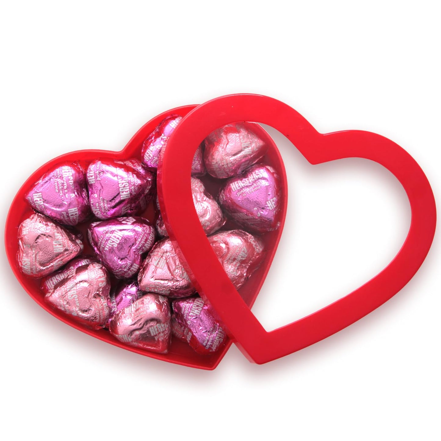 Mothers Day Cookies 'n' Creme Chocolate Hearts in Heart Box, Pack of 30, Mothers Day Chocolate Gift Box, Perfect Chocolate Gift for Mom, Wife, or