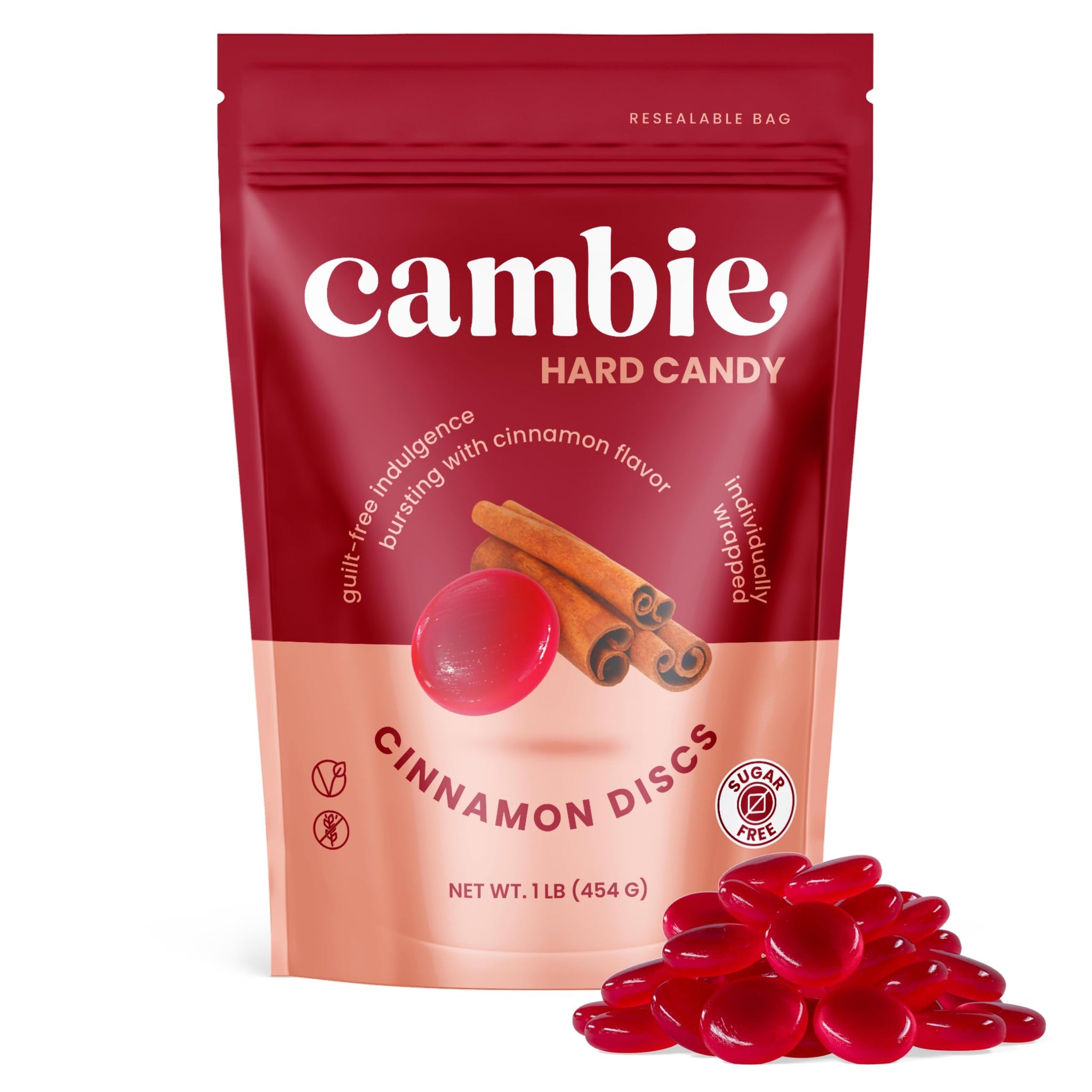 Cambie Sugar Free Hard Candy, 1 lb of Sugar Free Candy Individually Wrapped, Cinnamon