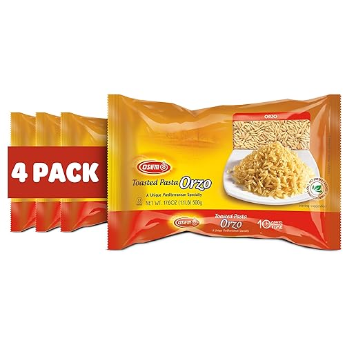 Osem Gourmet Orzo Pasta 4-Pack: Premium Kosher Certified Pasta - Great Taste, Wholesome & Ready in 10 Minutes - Bulk Value Pack - 4.4lbs Total