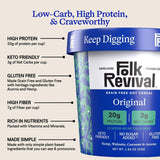 Folk Revival Original Keto Instant 'Oatmeal' - 20g Protein, 3g Net Carbs, High Fiber, Non GMO, Gluten Free, Made with Acorns - 6 Cups Per Case