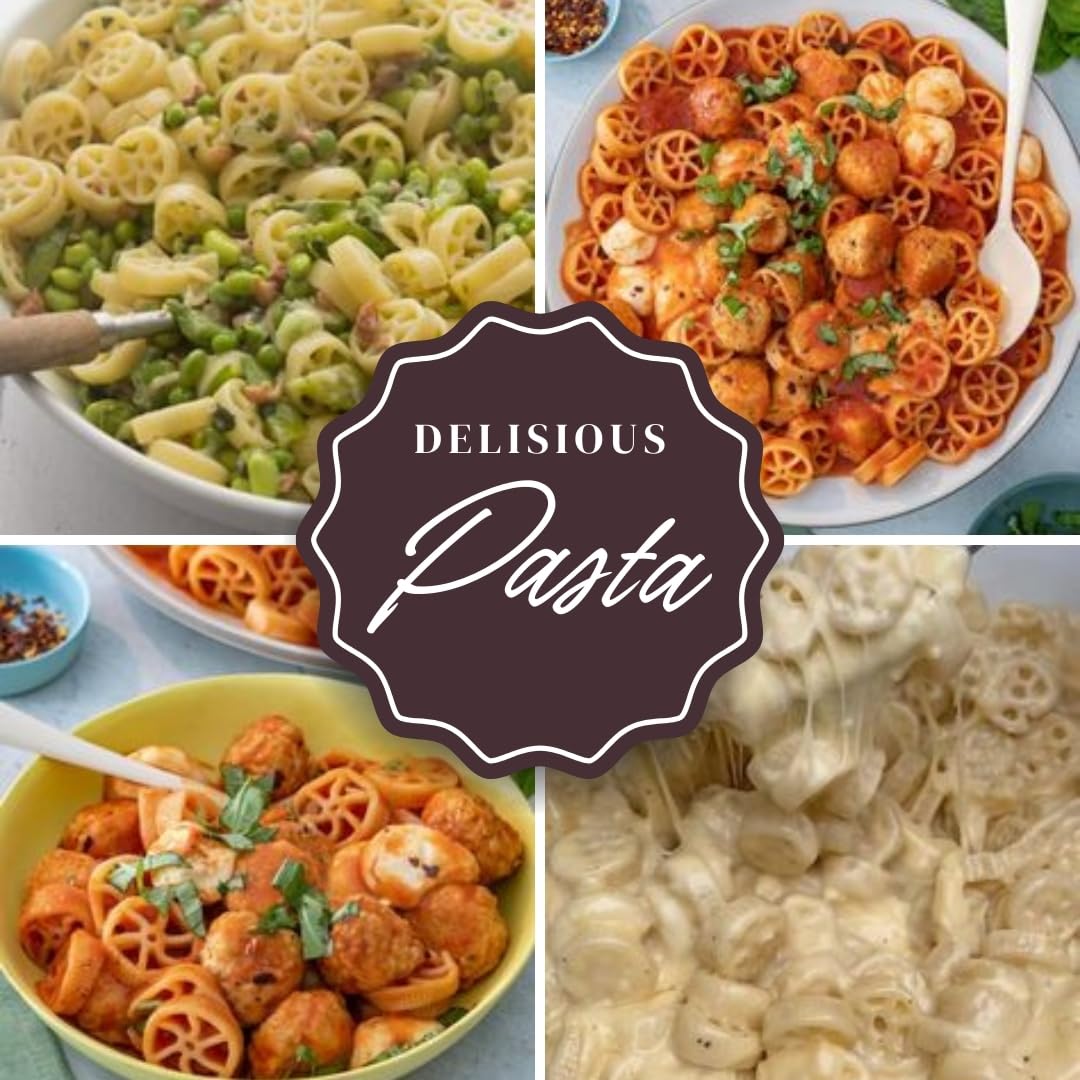 Jellybean Foods Wagon Wheels Pasta - Wagon Wheel Shaped Pasta - Wheel Shaped Pasta - Wagon Wheel Pasta - Tire Shaped Pasta (1 Lbs.)